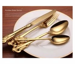 Best Pirce โค๏ธ Morsale 24-Piece Vintage 18K Gold Plated Stainless Steel Silverware Set, 6 Settings ๐ 11 Best Pirce โค๏ธ Morsale 24-Piece Vintage 18K Gold Plated Stainless Steel Silverware Set, 6 Settings ๐ -Tabletop Sales Store 3d117d280b755340 0467 w800 h800 b0 p0