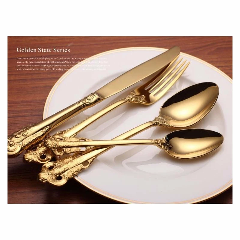 Best Pirce โค๏ธ Morsale 24-Piece Vintage 18K Gold Plated Stainless Steel Silverware Set, 6 Settings ๐ 4 Best Pirce โค๏ธ Morsale 24-Piece Vintage 18K Gold Plated Stainless Steel Silverware Set, 6 Settings ๐ - Image 4