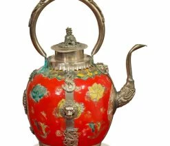 Deals 🧨 China Furniture And Arts Tibetan Porcelain And Brass Teapot, Red ✔️ -Tabletop Sales Store 3d11851c0352c24f 9619 w800 h800 b1 p0