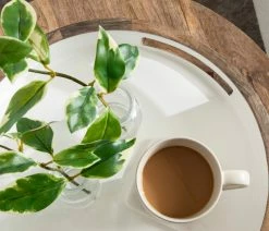 Flash Sale 🔥 Uniek Ehrens Round Decorative Wood Tray, Natural White, 15 Diameter 🔔 -Tabletop Sales Store 3ee1931400993a85 4983 w800 h800 b0 p0