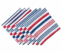 Best Sale 💯 Design Imports DII Patriotic Stripe Outdoor Napkin, Set Of 6 🧨