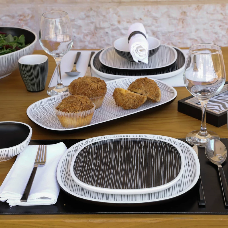 Cheapest โค๏ธ ARRIA Black And White Dinnerware Set, White With Black Lines, 4 Square Bowls (5" X 5") ๐ 5 Cheapest โค๏ธ ARRIA Black And White Dinnerware Set, White With Black Lines, 4 Square Bowls (5" X 5") ๐ - Image 5
