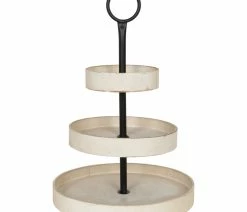 Cheapest 🥰 Uniek Kate And Laurel Woodmont 3 Tiered Wood Tray, White ⭐