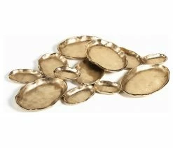 Coupon 🤩 Zodax 12-Tier Cluster Oval Serving Bowl, Gold 😉