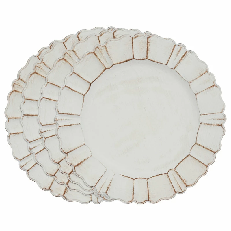 Top 10 ✔️ Saro Lifestyle Scalloped Ruffled Design Charger Plates, Set Of 4, Ivory 😉 3 Top 10 ✔️ Saro Lifestyle Scalloped Ruffled Design Charger Plates, Set Of 4, Ivory 😉 - Image 3