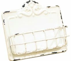 Flash Sale 🥰 VIP Antiqued White Rustic Business Card Holder Metal 5 Inches 👍