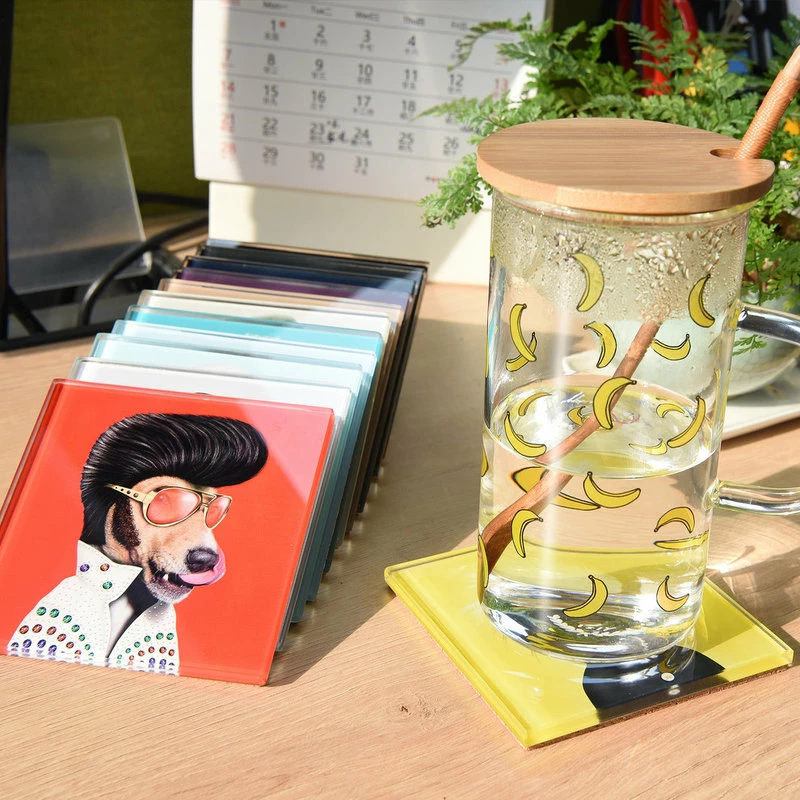 Best Sale ๐ Empire Art Direct Glass Drink Coasters With Cork Bottom, Pets Rock Icons 12 Characters โค๏ธ 3 Best Sale ๐ Empire Art Direct Glass Drink Coasters With Cork Bottom, Pets Rock Icons 12 Characters โค๏ธ - Image 3