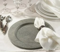 Best Pirce 🌟 Fennco Styles Galvanized Rustic Metal 13" Charger Plates, Set Of 4 🧨 -Tabletop Sales Store 4991d26b0a9dcea1 1490 w800 h800 b0 p0