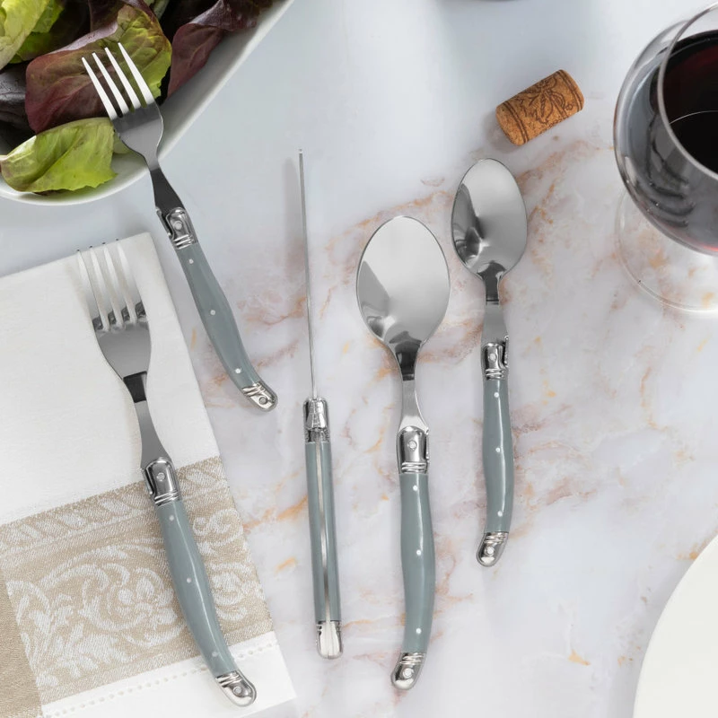 Cheap 🔥 French Home Brands French Home Laguiole 20 Piece Stainless Steel Flatware Service For 4, Grey Fog 🔥 5 Cheap 🔥 French Home Brands French Home Laguiole 20 Piece Stainless Steel Flatware Service For 4, Grey Fog 🔥 - Image 5