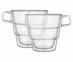 Brand new ❤️ JoyJolt Pila Double Walled Coffee Glass Tea Cups 16 Oz, Set Of 2 🌟