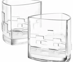 Hot Sale ๐ JoyJolt Revere Triangle Crystal Whiskey Glasses 11 Oz, Set Of 2 ๐งจ