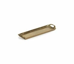 Outlet 🧨 Zodax Khanya Rectangular Aluminum Trays, Set Of 2, Dark Gold 😀