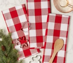 Hot Sale ✨ Design Imports DII Red/White Buffalo Check Dishtowel, Set Of 3 🧨 -Tabletop Sales Store 4f91068c006753a0 4671 w800 h800 b0 p0