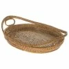 Best Pirce 💯 KOUBOO La Jolla Oval Rattan Tray With Looped Handles, Honey-Brown ⭐