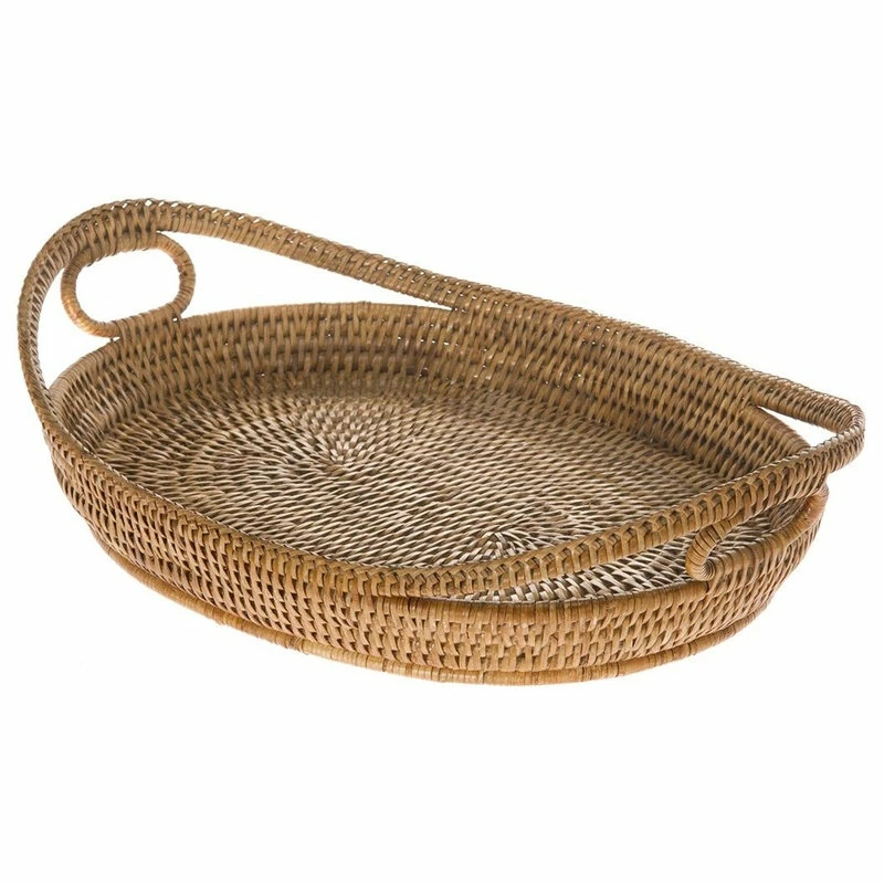 Best Pirce 💯 KOUBOO La Jolla Oval Rattan Tray With Looped Handles, Honey-Brown ⭐ 1 Best Pirce 💯 KOUBOO La Jolla Oval Rattan Tray With Looped Handles, Honey-Brown ⭐