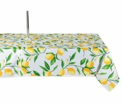 New 🛒 Design Imports DII Lemon Bliss Print Outdoor Tablecloth With Zipper 🔥