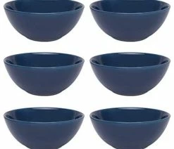 New 🎁 Manhattan Comfort Daily Floreal 6 Large Dinner 29.29 Oz. Soup Bowls, Blue ❤️