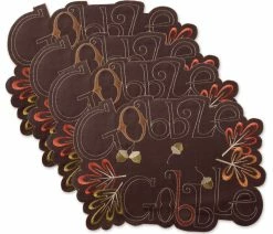 Flash Sale ✨ Design Imports DII Gobble Gobble Embroidered Placemat, Set Of 4 🎉