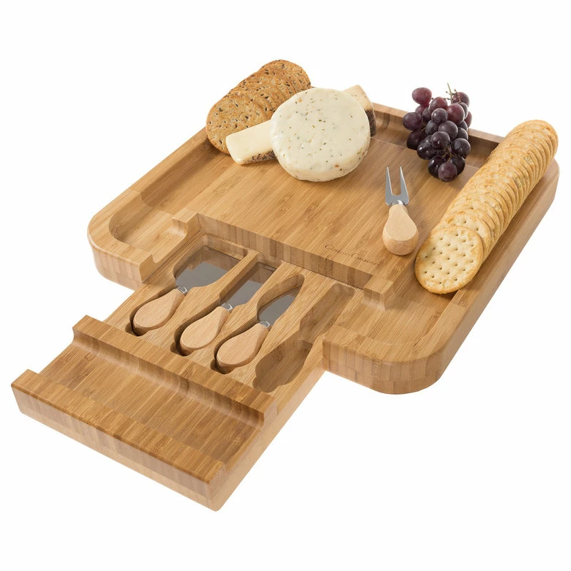 Top 10 😍 Bamboo Cheese Serving Tray With 4 Piece Cutlery Set By Classic Cuisine 🎉 5 Top 10 😍 Bamboo Cheese Serving Tray With 4 Piece Cutlery Set By Classic Cuisine 🎉 - Image 5