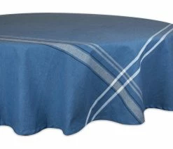 Flash Sale โ Design Imports DII Nautical Blue French Stripe Tablecloth 70" Round โ
