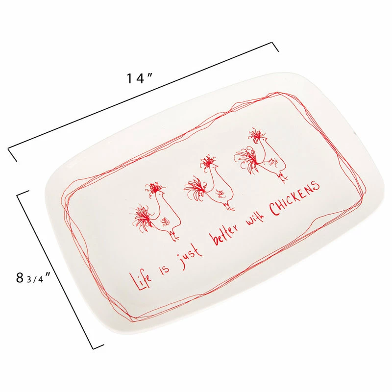 Flash Sale 😉 CREATIVE CO-OP "Life Is Just Better With Chickens" Stoneware Platter 👏 2 Flash Sale 😉 CREATIVE CO-OP "Life Is Just Better With Chickens" Stoneware Platter 👏 - Image 2
