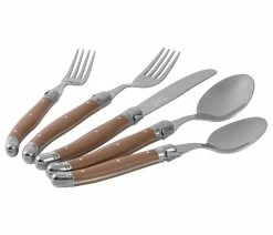Deals 🛒 French Home Brands French Home Laguiole 20 Piece Stainless Steel Flatware Set For 4, Cafe Au Lait 😍 -Tabletop Sales Store 5e81a2d902b9bb8f 9630 w800 h800 b1 p0
