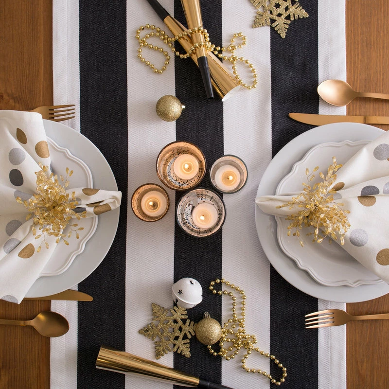 Flash Sale π₯ Design Imports DII Black/White Dobby Stripe Table Runner 𧨠4 Flash Sale π₯ Design Imports DII Black/White Dobby Stripe Table Runner 𧨠- Image 4