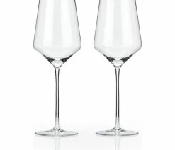 Outlet 🎉 True Brands Raye Crystal Bordeaux Glasses By Viski, Set Of 2 👍
