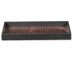 Flash Sale 🎉 Cheungs Faux Snakeskin Vinyl Tray, Brown 🔥 -Tabletop Sales Store 6381039f0fe0ea3c 6046 w800 h800 b1 p0