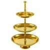 Outlet 🎉 St Croix 22" 3-Tier Beaded Aluminum Stand, Gold ❤️
