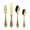 Best Pirce ❤️ Morsale 24-Piece Vintage 18K Gold Plated Stainless Steel Silverware Set, 6 Settings 😀
