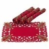 Wholesale 🎁 Fennco Styles Pandoro Collection 🎁 Christmas Tree Design Placemat, Set Of 4, Red 💯