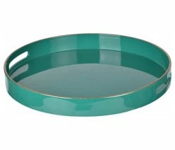 Best deal โ Benzara, Woodland Imprts, The Urban Port Mimosa Round Tray With Cutout Handles, Green ๐