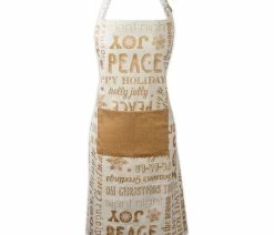 Cheap ✨ Design Imports Gold 🎄 Christmas Collage Chef Apron 😀