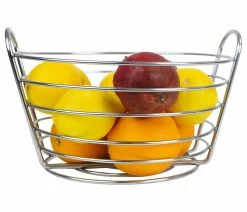 Promo 🛒 HOME BASICS Simplicity Collection Fruit Basket, Satin Chrome 🎉 -Tabletop Sales Store 6b2195290cd0896b 9158 w800 h800 b1 p0