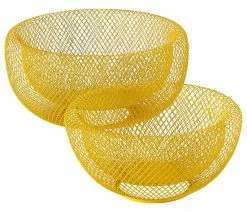Brand new 😍 Whole House Worlds Pop Yellow 2-Piece Metal-Mesh Bowl Set 👏