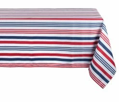 Budget 🛒 Design Imports DII Patriotic Stripe Outdoor Tablecloth 60"x120" ❤️