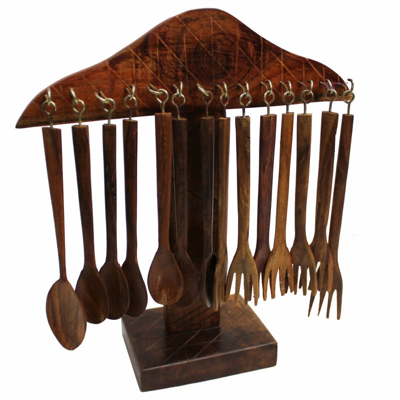 Top 10 ๐ Natural Geo Rosewood Handcarved Decorative Spoon Set With Stand โ 1 Top 10 ๐ Natural Geo Rosewood Handcarved Decorative Spoon Set With Stand โ