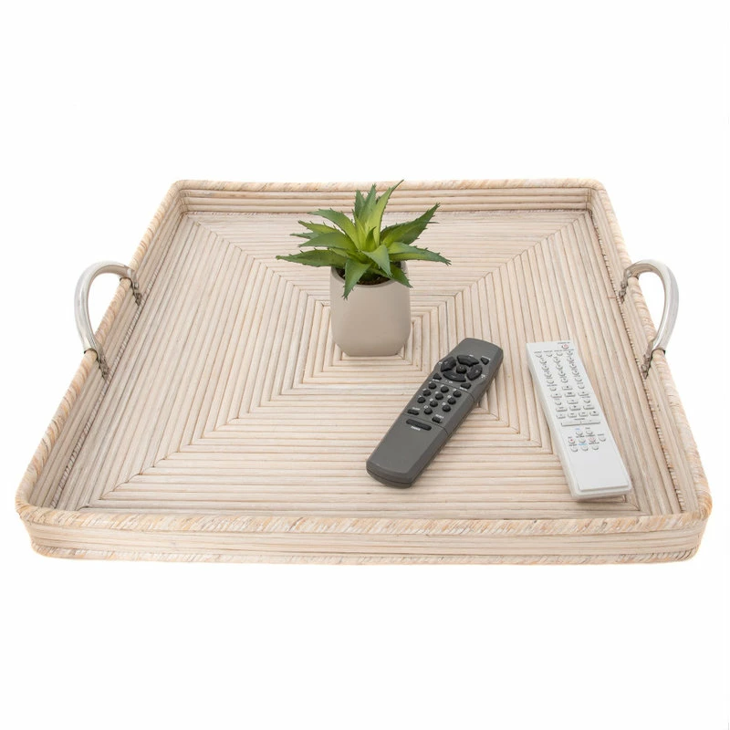Top 10 👏 Artifacts Trading Company Artifacts Rattan™ Square Tray With Stainless Steel Handles, White Wash, 16"x16"x 😍 4 Top 10 👏 Artifacts Trading Company Artifacts Rattan™ Square Tray With Stainless Steel Handles, White Wash, 16"x16"x 😍 - Image 4