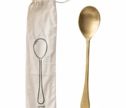 Wholesale 🧨 CREATIVE CO-OP Brass Spoon In Printed Drawstring Bag 🛒
