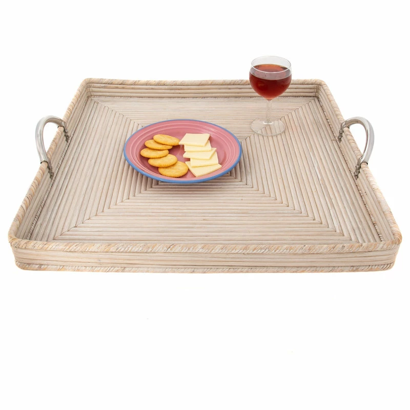 Top 10 👏 Artifacts Trading Company Artifacts Rattan™ Square Tray With Stainless Steel Handles, White Wash, 16"x16"x 😍 3 Top 10 👏 Artifacts Trading Company Artifacts Rattan™ Square Tray With Stainless Steel Handles, White Wash, 16"x16"x 😍 - Image 3