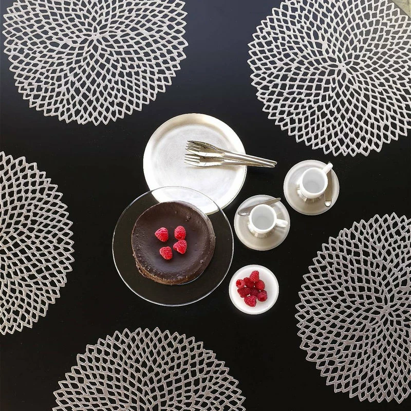 Best deal 😉 Chilewich Pressed Dahlia Table Mat, Gunmetal 🥰 2 Best deal 😉 Chilewich Pressed Dahlia Table Mat, Gunmetal 🥰 - Image 2