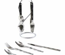 Promo 😍 Nature Home Decor Flatware Set 24-Piece Stainless Steel With Hanging Storage Hanger 🌟
