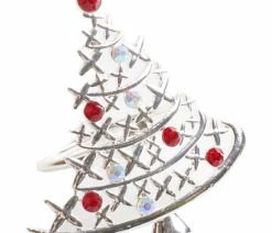 Buy 🎉 Fennco Styles Decorative 🎅 Christmas Metal Napkin Rings - Set Of 4, Red+silver 🎅 Christmas Tree ✨