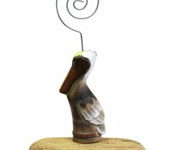 Flash Sale 👍 TIM Pelican On Piling With Driftwood Desktop Photo Holder Hand Carved 👏