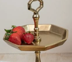 Best Pirce 💯 HomeRoots Vintage Look Octagonal Gold Two Tier Server 🥰 -Tabletop Sales Store 75c13c3100dc0bfd 3951 w800 h800 b0 p0