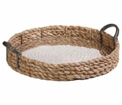 Best Pirce ⌛ Zodax 20" Diameter Seagrass Serving Tray With Glass Insert 👍