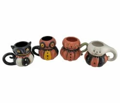 Wholesale 🥰 Johanna Parker Designs Johanna Parker Pumpkin Peeps 4 Piece Set Of Vintage Style 🧛 Halloween Ceramic Mug 🎉
