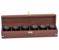 Cheapest ⭐ Handcrafted Nautical Decor Anchor Shot Glasses With Rosewood Box, Oil Rubbed Bronze, Set Of 6, 12" ✨