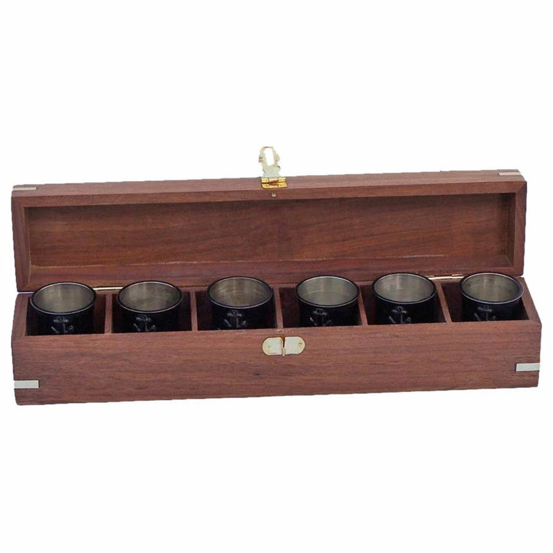 Cheapest ⭐ Handcrafted Nautical Decor Anchor Shot Glasses With Rosewood Box, Oil Rubbed Bronze, Set Of 6, 12" ✨ 1 Cheapest ⭐ Handcrafted Nautical Decor Anchor Shot Glasses With Rosewood Box, Oil Rubbed Bronze, Set Of 6, 12" ✨